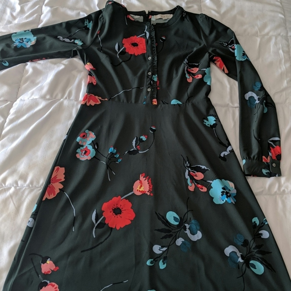 Floral Long sleeve midi dress